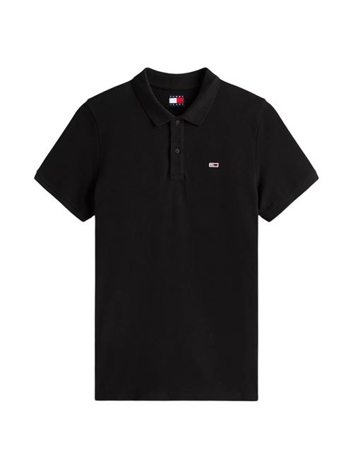 Polo nera in cotone Tommy Jeans | DM0DM20676BDS
